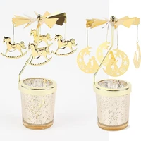 Love Wedding Candle Holders Snowflake Deer Fairy Rotating Candlestick Metal Tray Romantic Home Decoration Christmas Ornament ﻿ 4