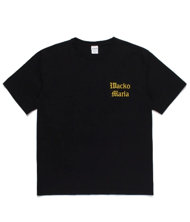 일본 패션 패션 브랜드 Wacko Maria 클래식 처녀 메리 프린트 남성과 여성 느슨한 간단한 여름 패션 브랜드 짧은 소매 티셔츠