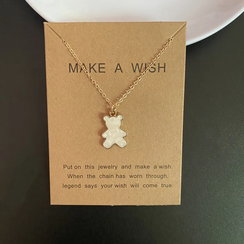 Korean Fashion Bear Necklace Women Girl Cute Bear Pendant Choker Collar Jewelry bear necklace