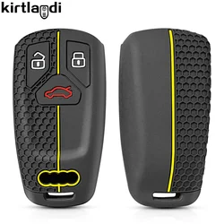 Premium Silicone Car Key Case Cover - Stylish Key Protection & Accessory (Yellow line)