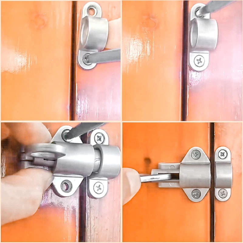 Porta Bullone Scrocco - 4 Pezzi In Lega Alluminio, Per Finestre E Cancelli, Nero - Foto 9