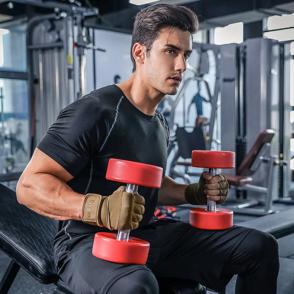 Description Picture 5 of itemAnti-Slip Half Finger Bodybuilding Gym Gloves Weightlifting Dumbbell Training Fitness Gloves Crossfit Workout Exercise For Man