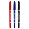 6/12pc Set Waterproof Oily Color Double Tip Permanent Markers Fine Tip Thick Tip Black Ink Drawing Pens Supplies Stationer 6