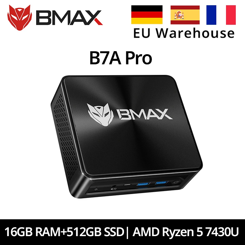 BMAX B7A Pro Mini Pc AMD Ryzen 5 7430U Processor AMD Radeon