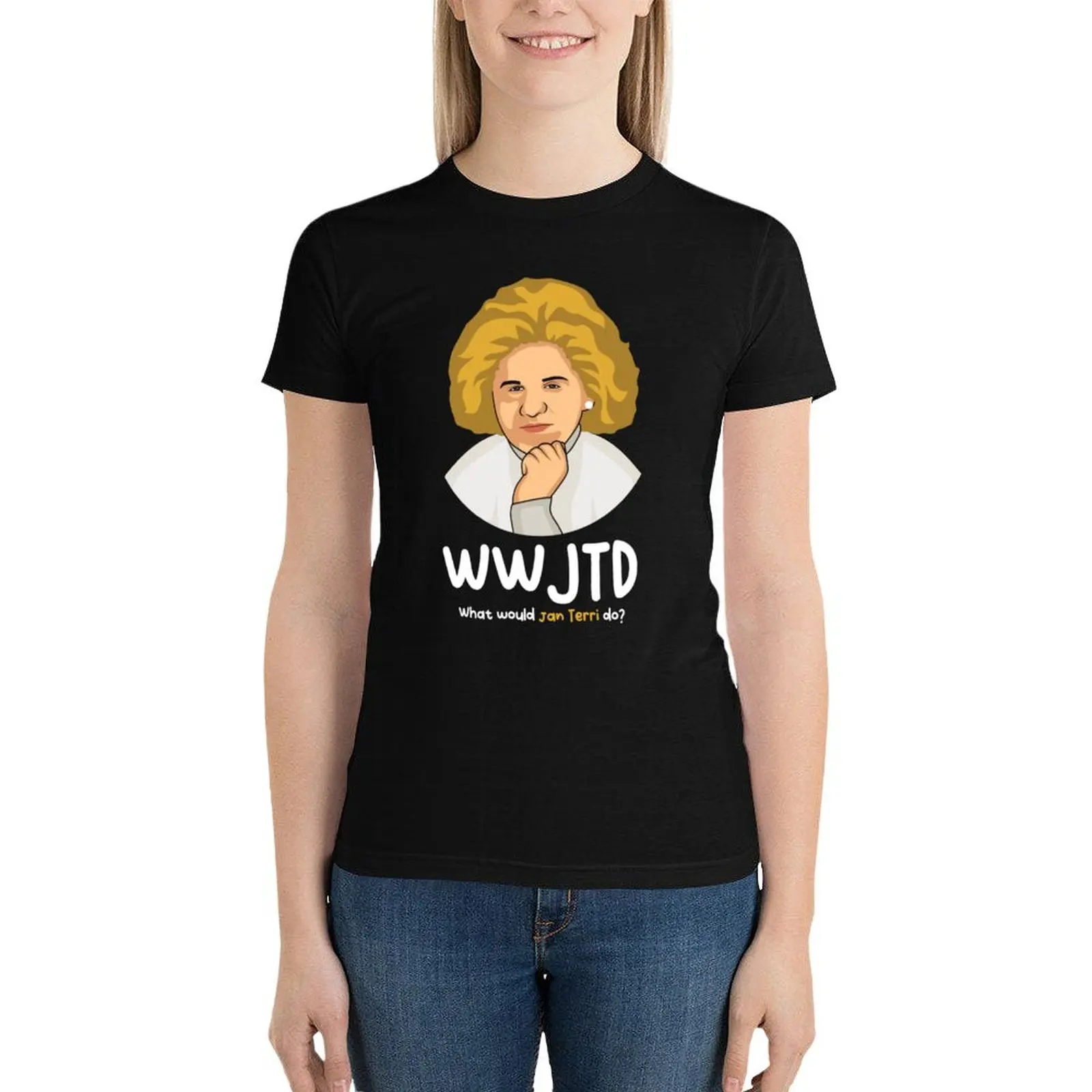 

WWJTD T-Shirt Short sleeve tee cute tops Aesthetic clothing T-shirts for Women