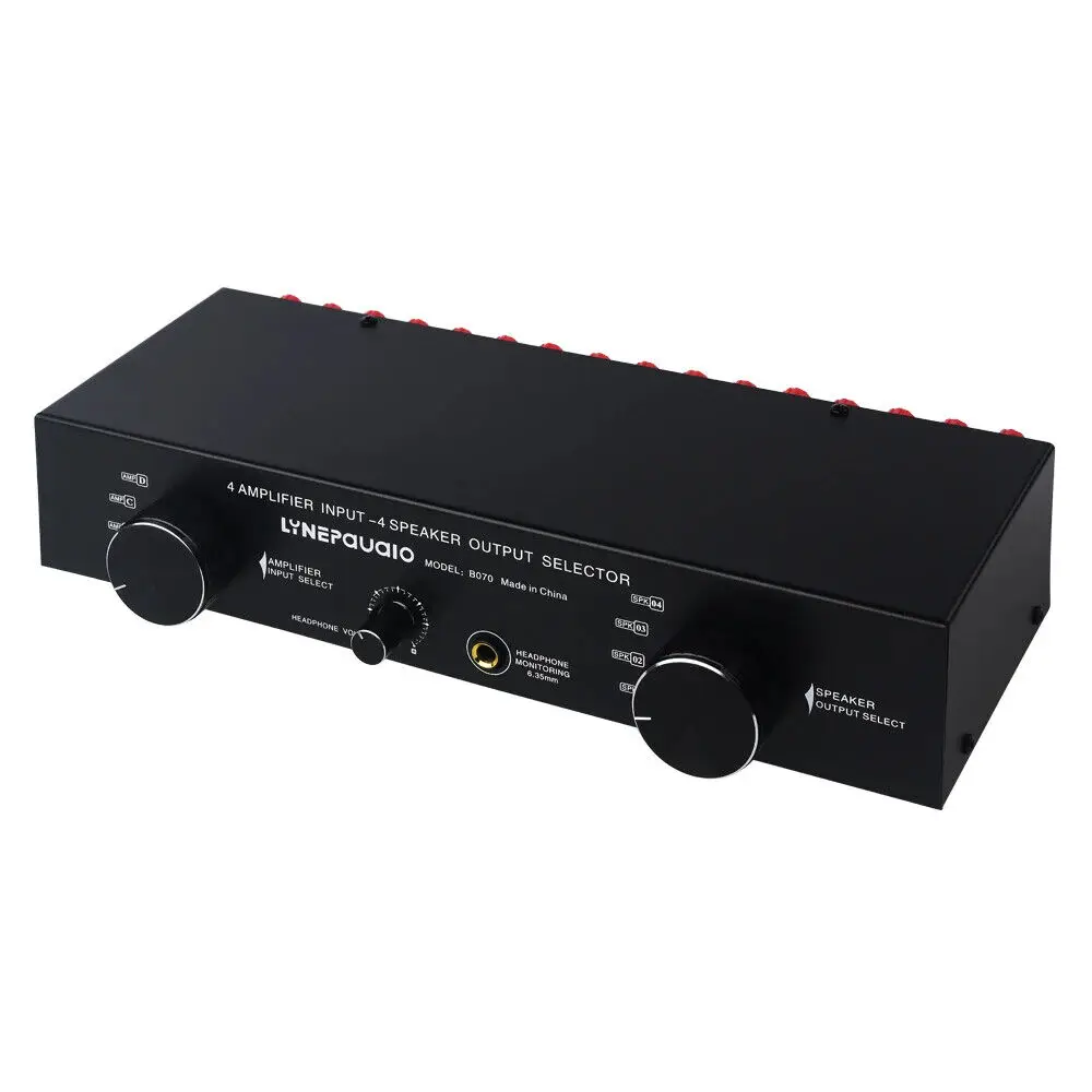 LINEPAUDIO 4 IN 4 OUT Power Amplifier Speaker Selector Switcher Speaker Switch 3