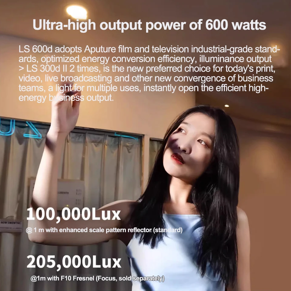 Aputure 영화 촬영용 COB LED 스튜디오 비디오 램프, 라이트 스톰 600W, 5600K 일광 V 마운트, CRI96 + TLCI96 +, LS 600d Pro