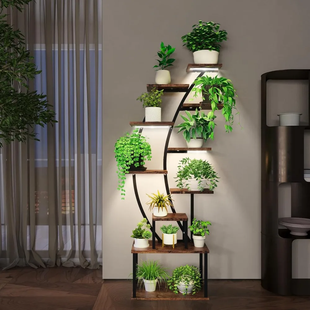 Plant Stand with Adjustable Lights