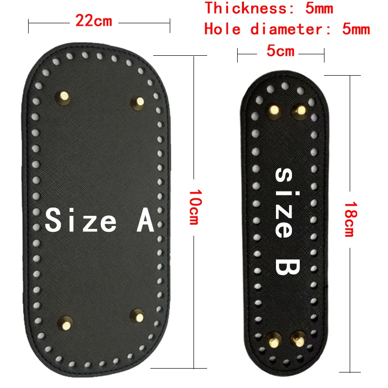 High Qualtiy pu Leather Bottom With Holes Rivet For Knitting Bag Handbag Bottom DIY Women Shoulder Crossbody Bags Accessories