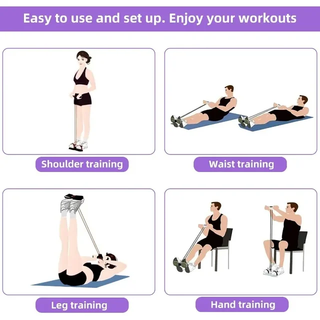 4/6-Tube Tensioner Multi-Functional Household Fitness Yoga Abdominal Strengthening Elastic Band Tension Rope Sit-Up Assistive 6
