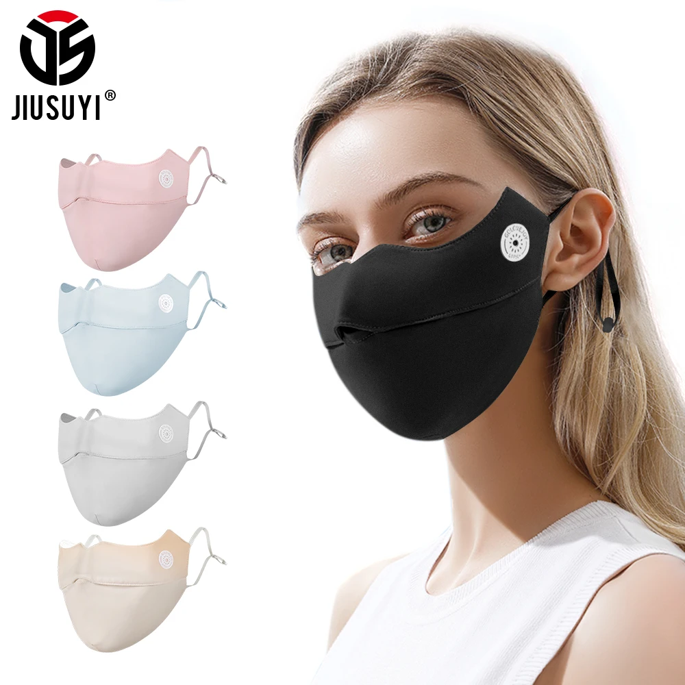 Summer Outdoor Cycling Anti-UV Quick-dry Ice Silk Sunscreen Mask Women Men Breathable Adjustable Hanging Ear Fishing Face Cover daiwa summer men fishing clothing sun protection large size cotton outdoor breathable short sleeve fishing t shirt quick dry