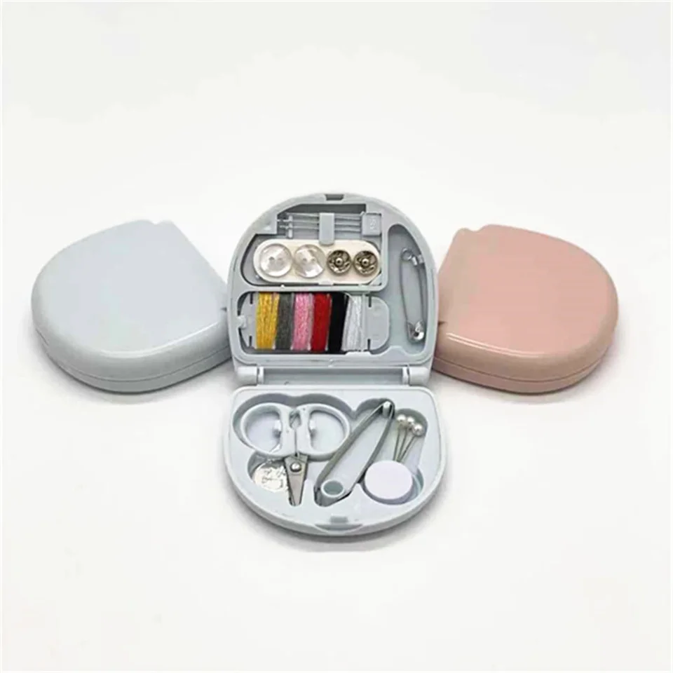 Description Picture 5 of itemPortable Travel Mini Sewing Kit Buttons Pins Storage Boxes Handmade DIY Sewing Tools Scissor Thimble Needle Threads Box Set