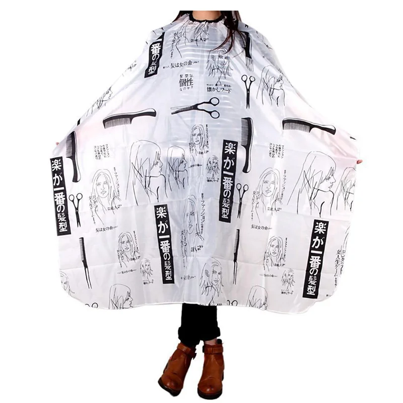 5X 성인 살롱 이발사 가운 케이프 미용 미용사 헤어 커팅 천 블랙