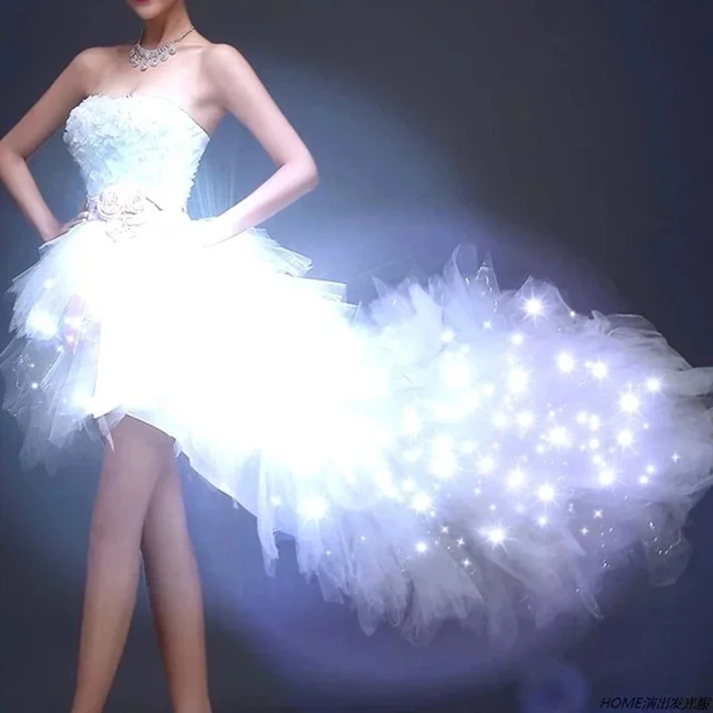 

Lumious white dresses Led dress Sexy women party wear led light up cloth