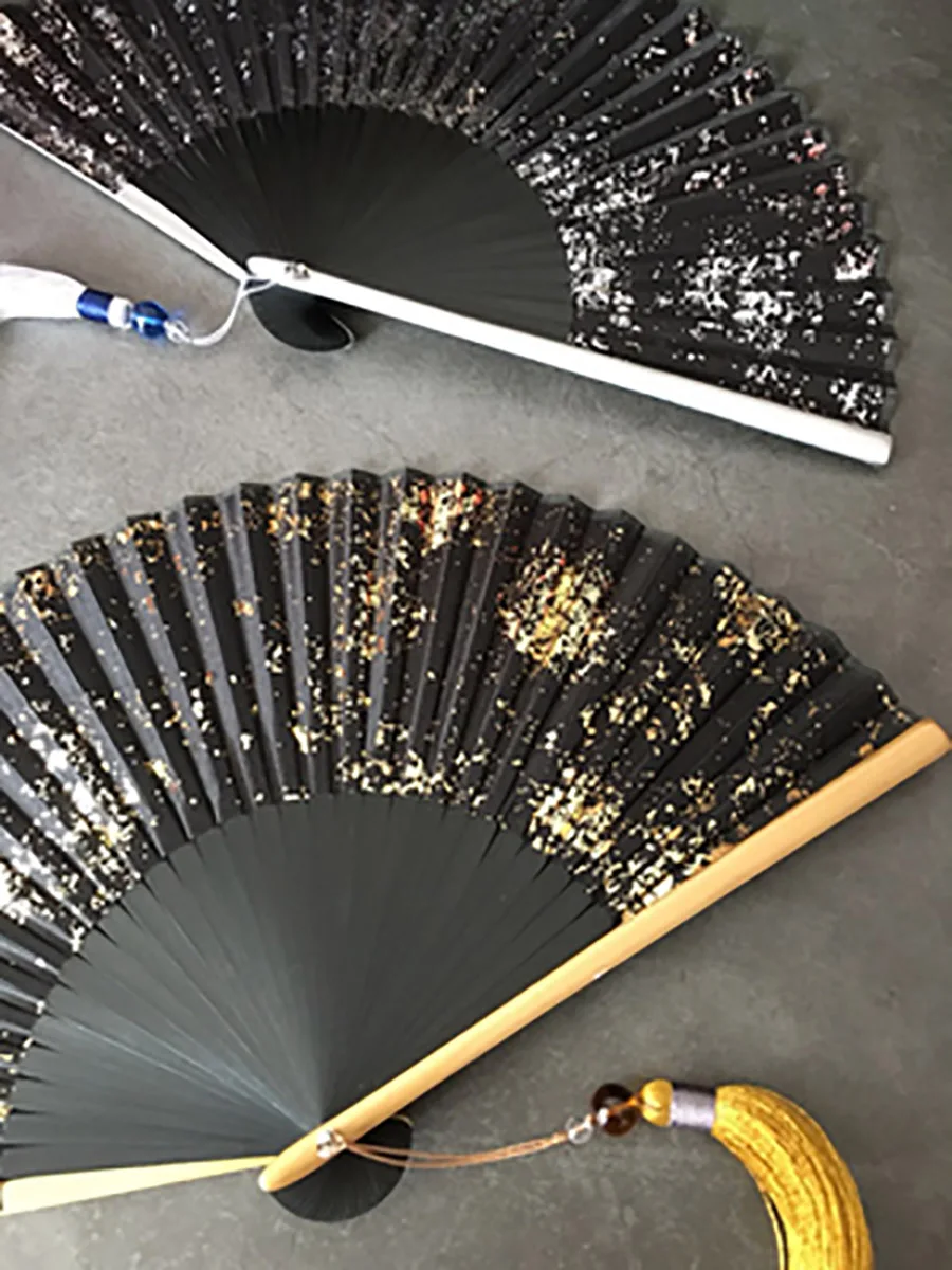 Chinese Style Folding Hand Fan, Floral Patterns, Summer Dancing Party Hanfu, Wedding Decoration for Girls, Women