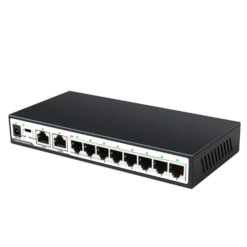 10/100/1000Mbps 10 Ports Network SwitchGigabit LAN RJ45 Vlan