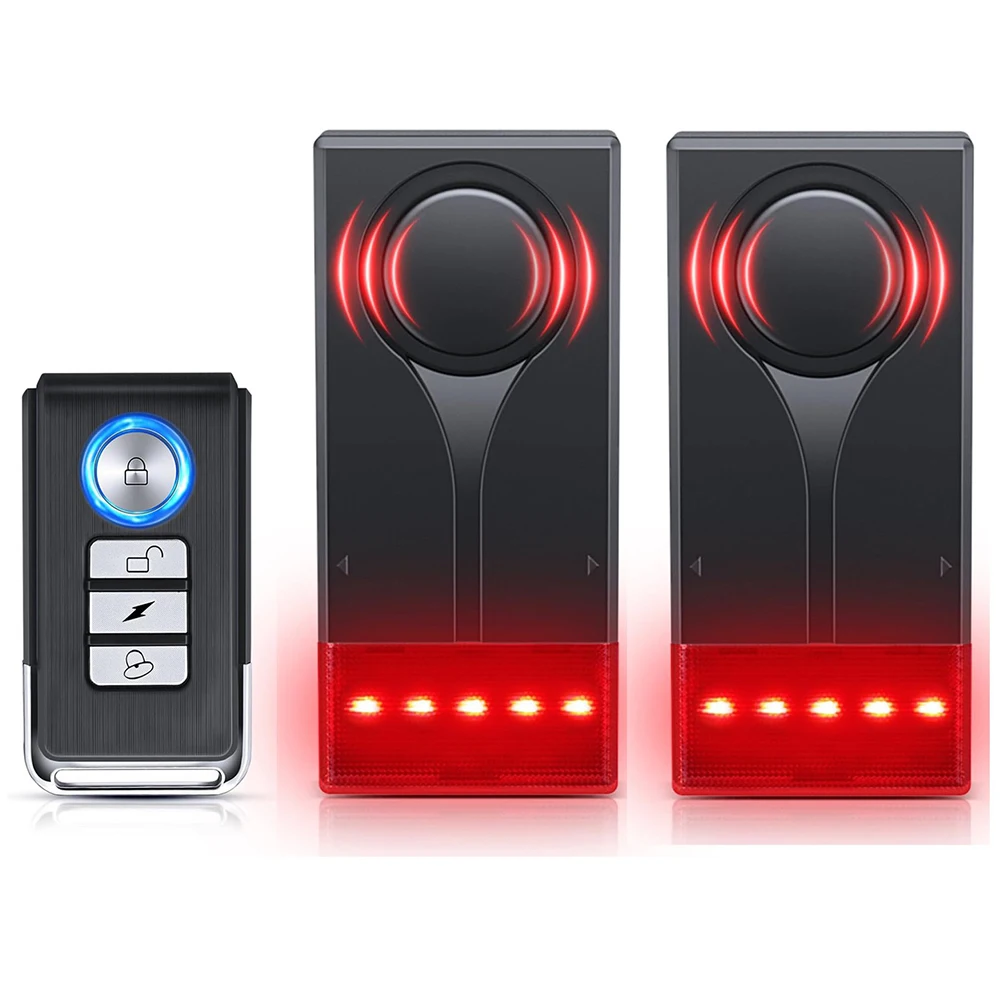 Wireless Vibration Sensor Alarm with Remote Control - Anti-Theft Security for Doors, Windows, Motorcycles, and Bicycles