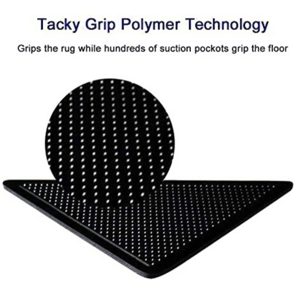 8pcs Selfadhesive Rug Grippers Anti Slip Tri Sticker Washable Silicone