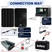 Kit Système Solaire SOECOPO 30000W avec Panneau Photovoltaïque 600W, Onduleur 12V/24V vers 110V/220V et Contrôleur 100A pour Maison et Camping 5