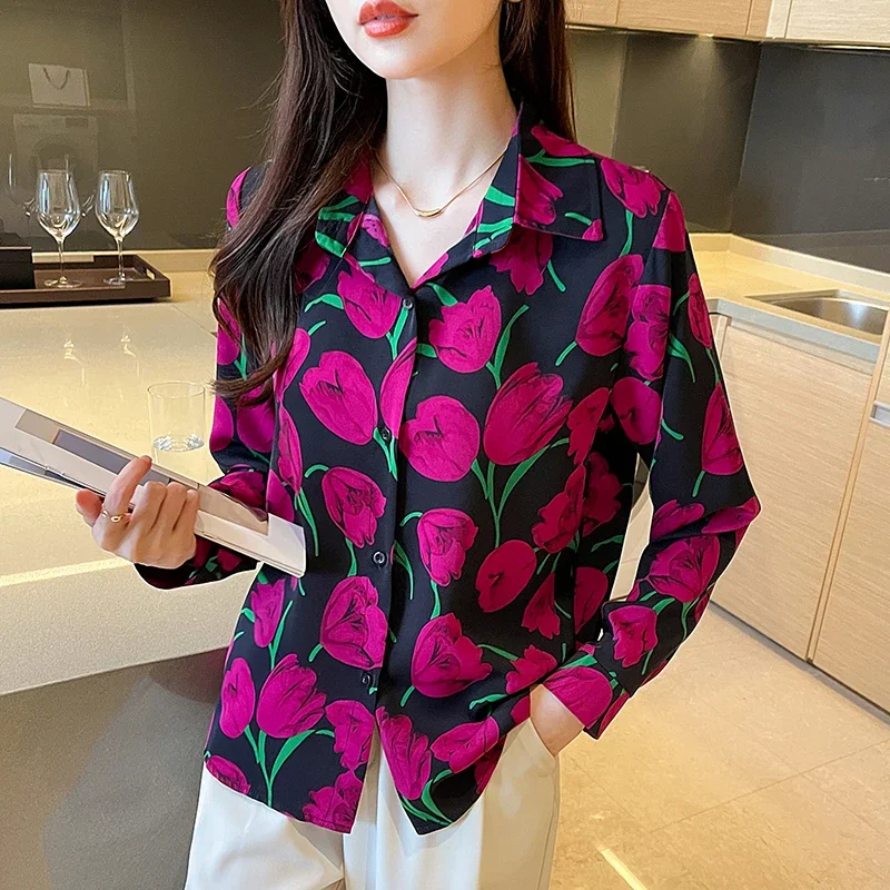 New Arrival Ladies' Shirts for Elegant Style Women's Button-Down Tops with  Graceful printing Spring Autumn tops blusa mujer - AliExpress 200000345