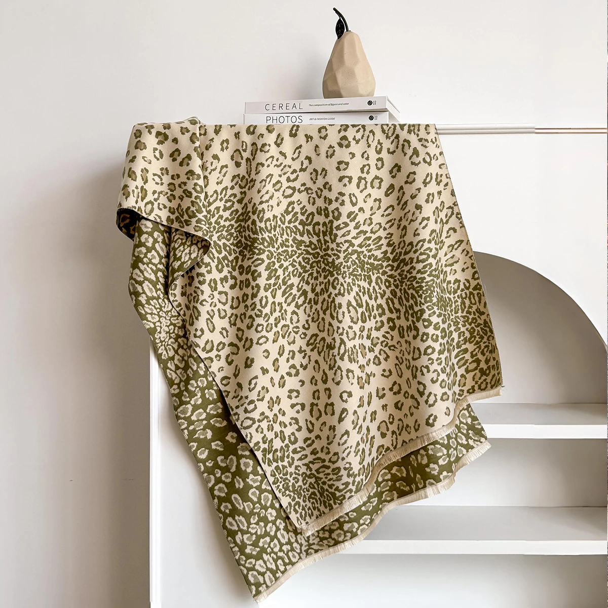 New Luxury Winter Leopard Two-Sided Cashmere Jacquard Scarves High Quality Women Thicken Wrap Shawl Ladies Wool Pashmina Scarf