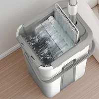 Magic Mop and Bucket Set – Spin 360 Flat Mop, Wet Dry Cleaning Tool for Home, Kitchen, Bathroom Floors(including four mops)