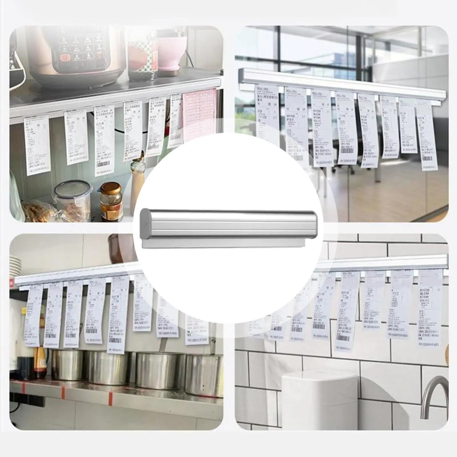 Kitchen Ticket Holder Restaurant Order Holder Slide Check Rack Paper Tab Clip Display Organizer Guest Receipt Bill Hanging Rack 2