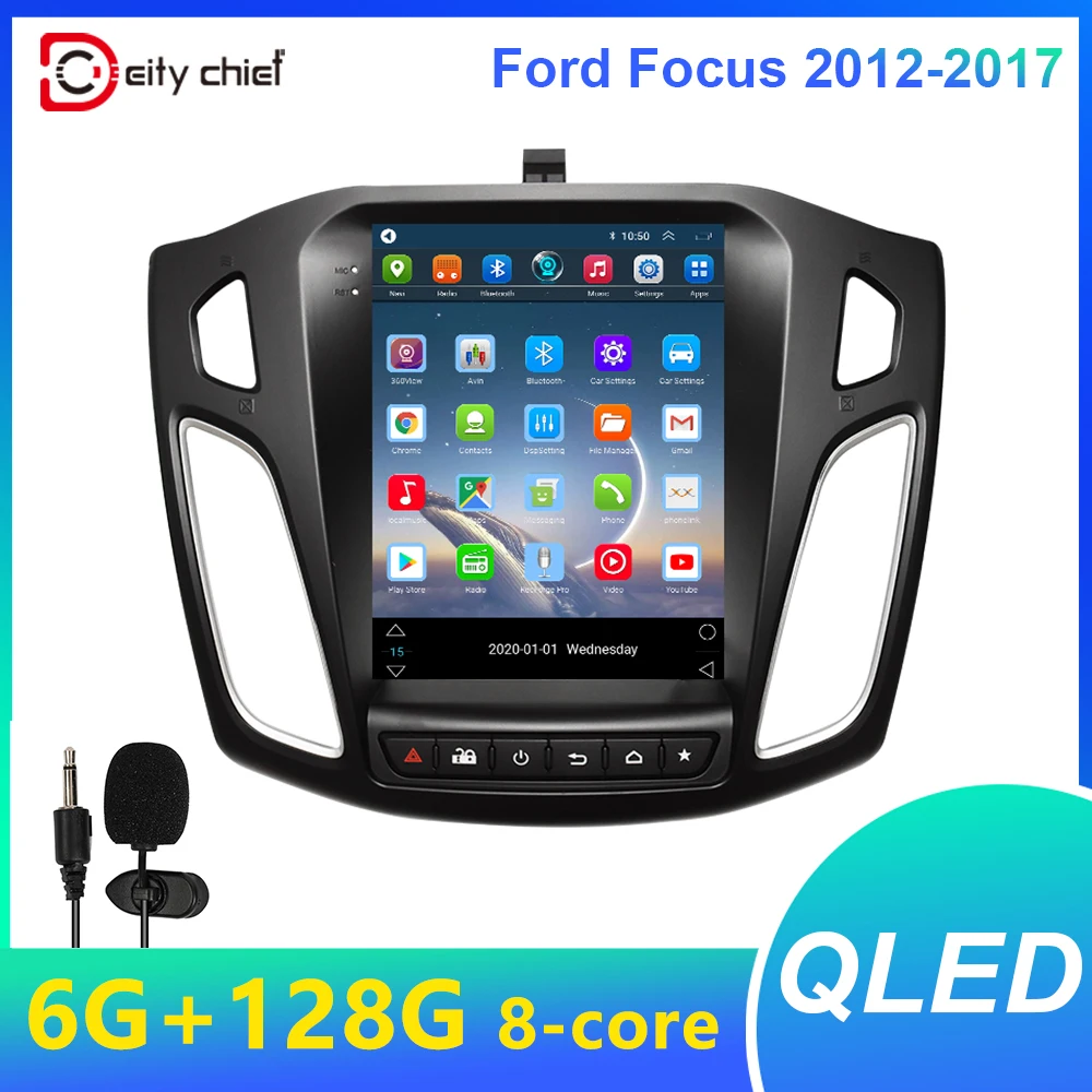 Для Ford Focus 3 Mk3 2011 2012 - 2019 мультимедийный видеоплеер Радио 2din Android навигация GPS Тесла