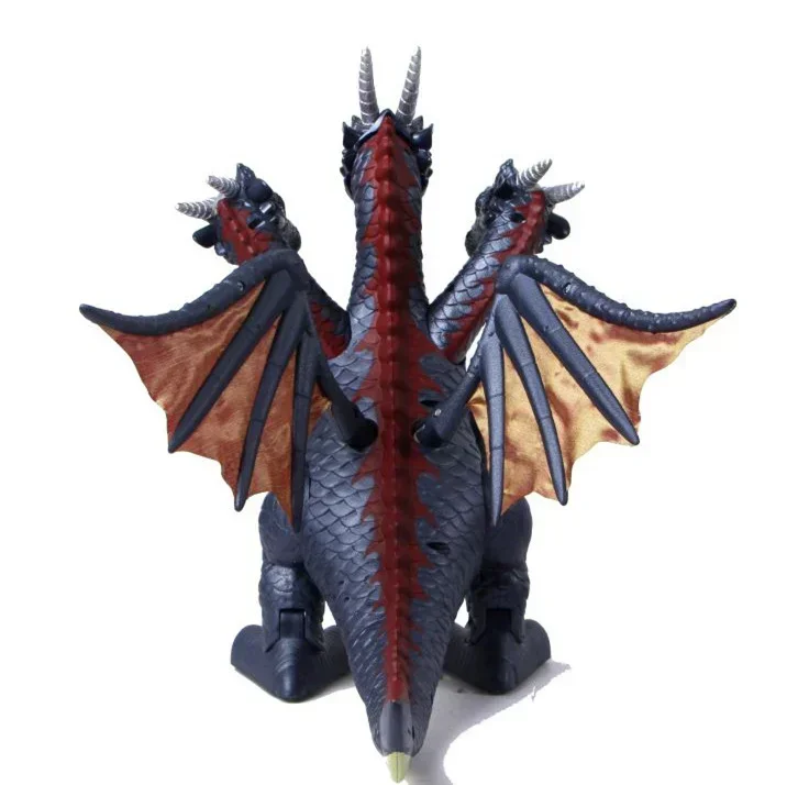 [Funny] Jurassic world Electric Dinosaur flash and sound Three head of drago Talking Toy child Interactive Toy Walk Talk model 4