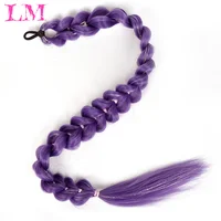 Extensions de cheveux synthétiques LM de 32 pouces, longues, violettes, pour tresses, cheveux de tressage Rumi pour scène, fête, cosplay, multicolores 5