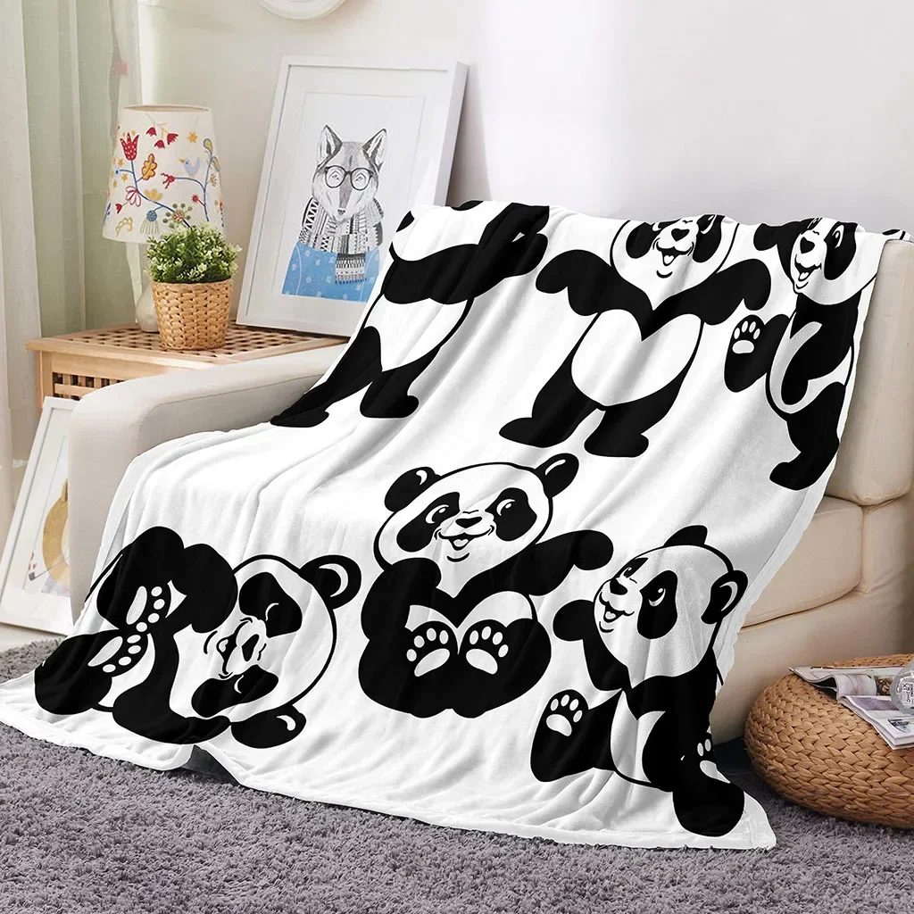 

Cartoon Cute Funny Animal Panda Childern Kids Warm Thin Soft Polyester Throw Flannel Blanket for Couch Bed Travel Cover Bedding