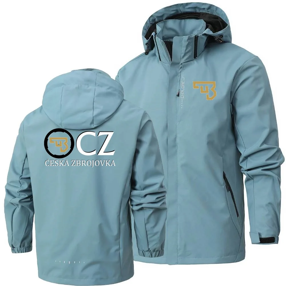 Classical Hooded Shell Windproof Waterproof Jacket Outdoor Camping Climbing Outerwear Ceske zbrojovky CZ Men's Windbreaker Coats 4