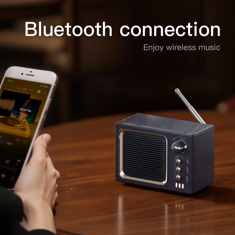 Mini Vintage Bluetooth Speaaker White Noise Sleep Aid Soundbar Hifi Sound Music Box Wireless Handsfree Call TF Card Music Player