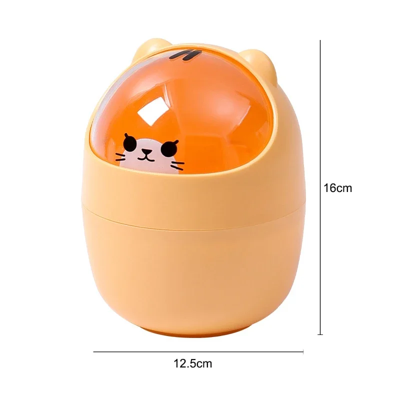Desktop Trash Can Ins Style Creative Home Desktop Trash Can with Lid Small Mini Kawaii Bedroom Desk Storage Box Pen Holder