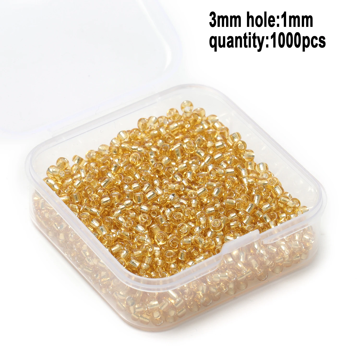 Elegant Gold & Silver Glass Seed Beads for Jewelry Crafting - Bohemian Style Beading Accessories Box