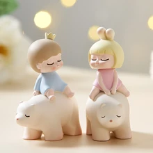 

Cartoon Figurines for Interior Resin Miniatures Car Decoration Modern Home Accessories Living Room Decoration Desk Christmas