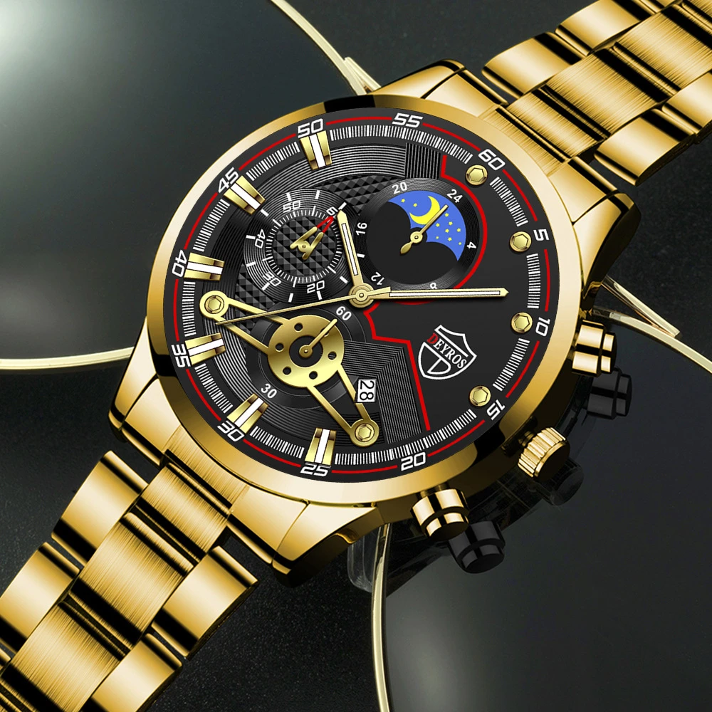 2022 Men Watch Top Luxury Brand Quartz Mens Watches Chronograph Gold Reloj Hombre Sport Wristwatch Man Relogio Masculino