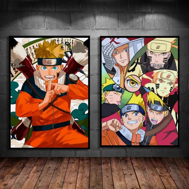 Quadro decorativo Poster Nuvem Vermelha Akatsuki Naruto Arte para sala  quarto