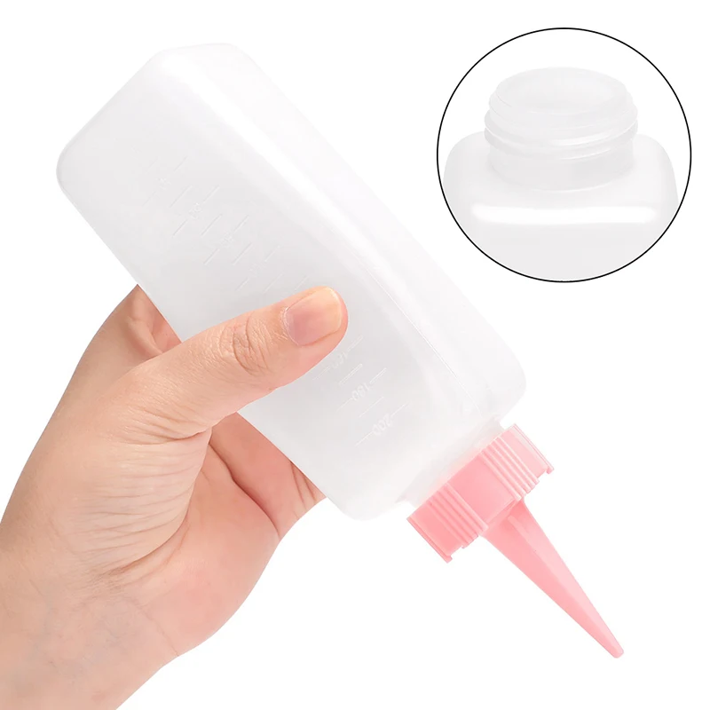 160/200ML Hair Oil Applicator Bottle Salon Hairdressing Dyeing Comb Bottles