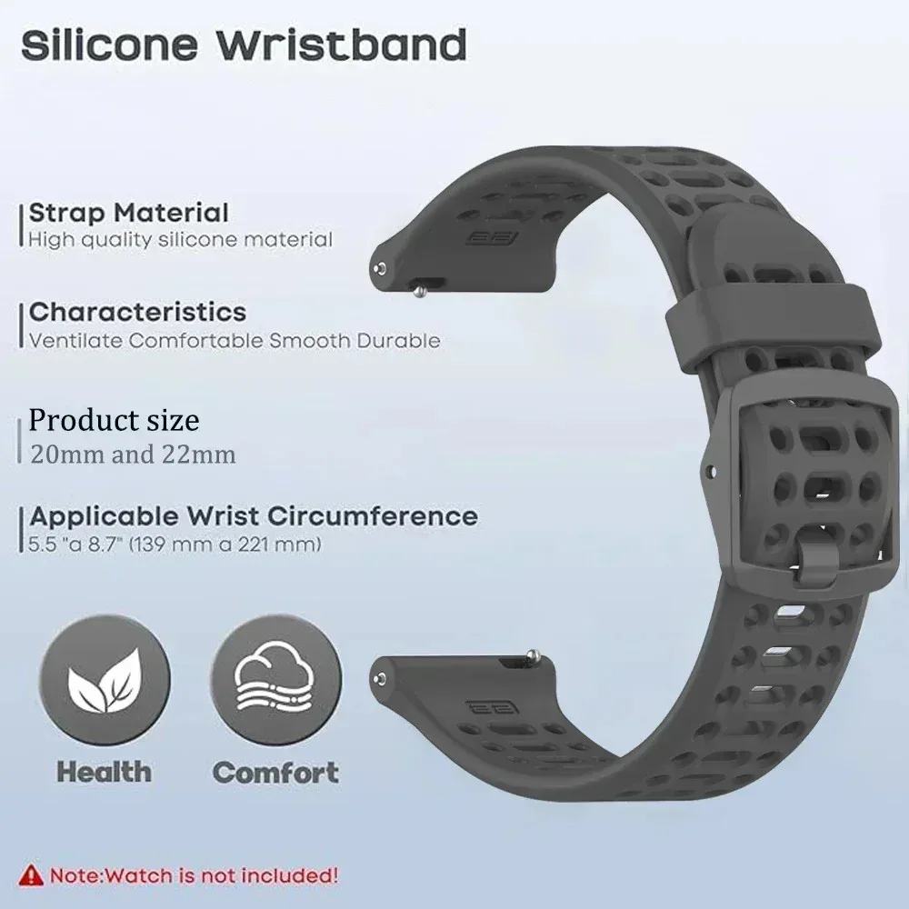 Breathable Candy Color Silicone Strap with Porous Design
