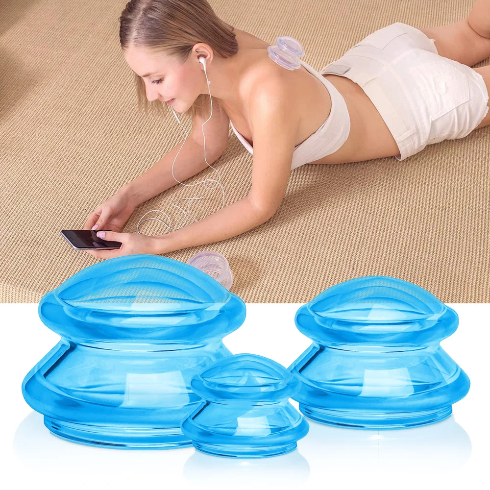 Cupping Massager Massage Cup Cupping Set Vacuum Facial Cupping Transparent Silicone Banks Vacuum Massage Cupping Glasses Suction Cup Masajeador Ventosa AntiCellulite Deep Tissue Facial Relax