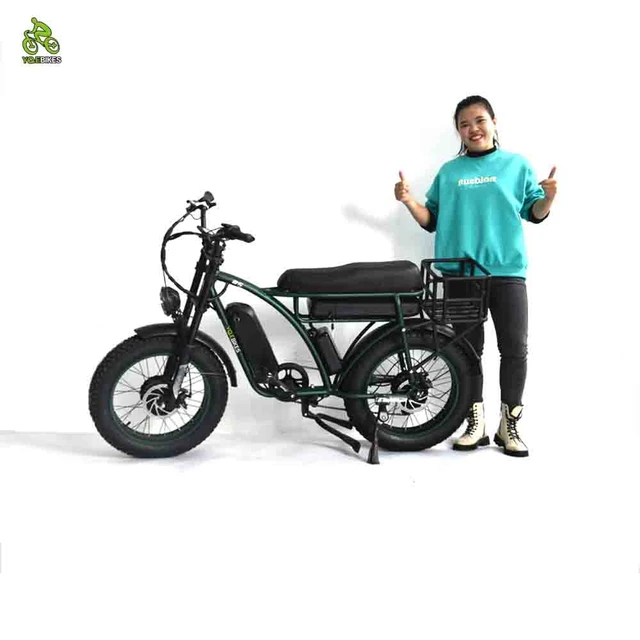 YQEBIKES-Vélo électrique tout-terrain avec panier de transport, vélo de  montagne à deux moteurs, siège long, style tendance, 2 batteries, 2000W,  45Ah - AliExpress