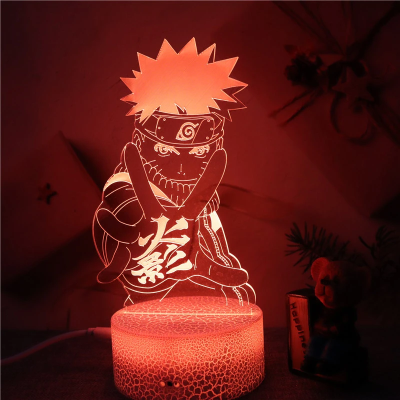 Anime Naruto 3D Night Light Touch Desk Lamp Atmosphere Light Kakashi Uchiha Itachi Modeling Light Children's Toys Birthday Gift nursery night light