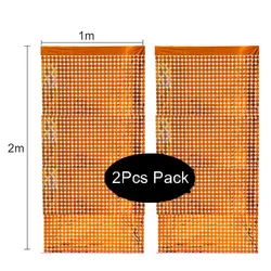 Set of 2 Sparkling Glitter Backdrop Curtains - Silver & Rose Gold - 1x2m (No glitter Coppery)