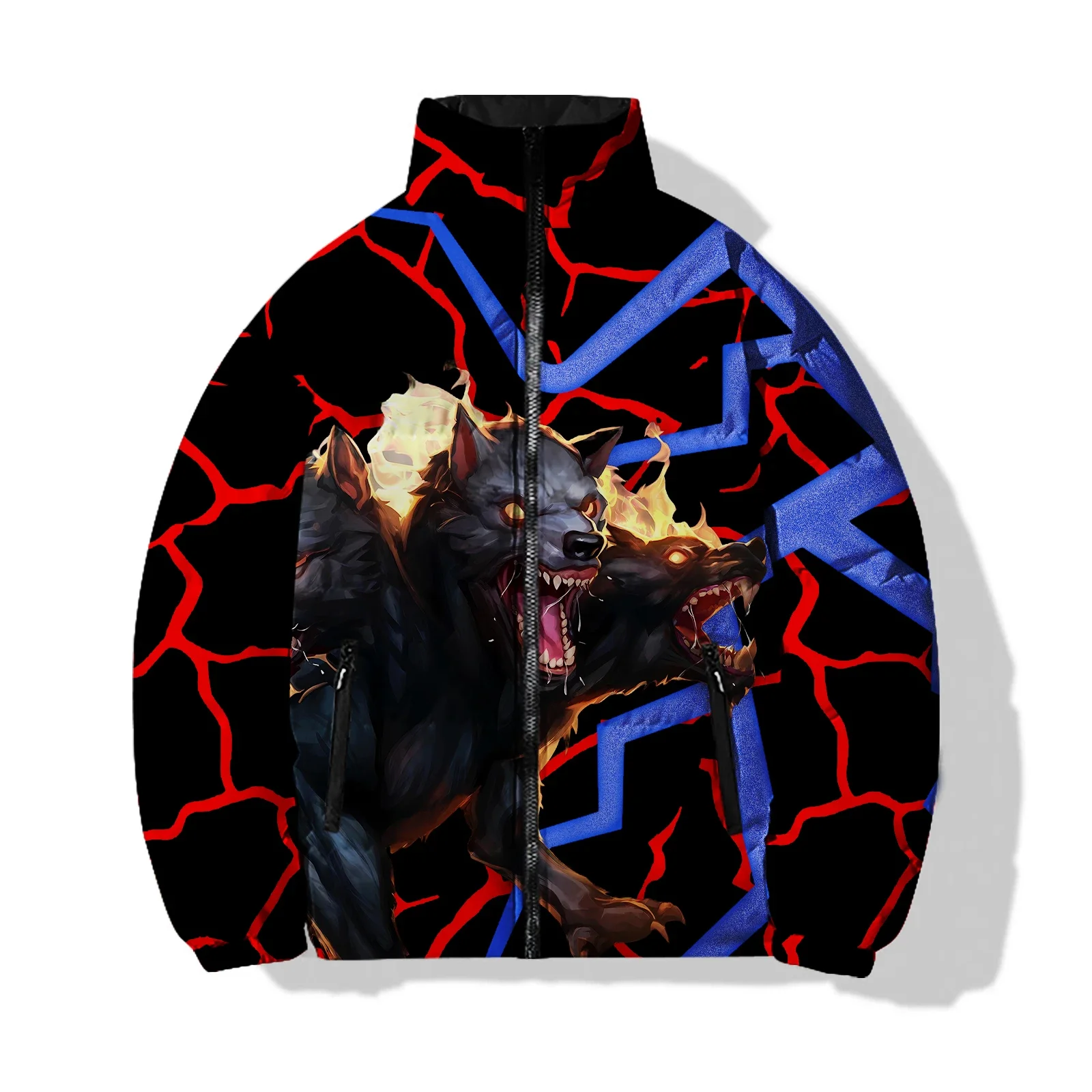 thumbnail image 1 of Chaqueta de invierno para hombre Ropa de algodón de moda para hombre Chaqueta con estampado de tigre y leopardo dorado Chaquetas Abrigo para hombre Abrigos Parka para hombre Frío, 1 of 5