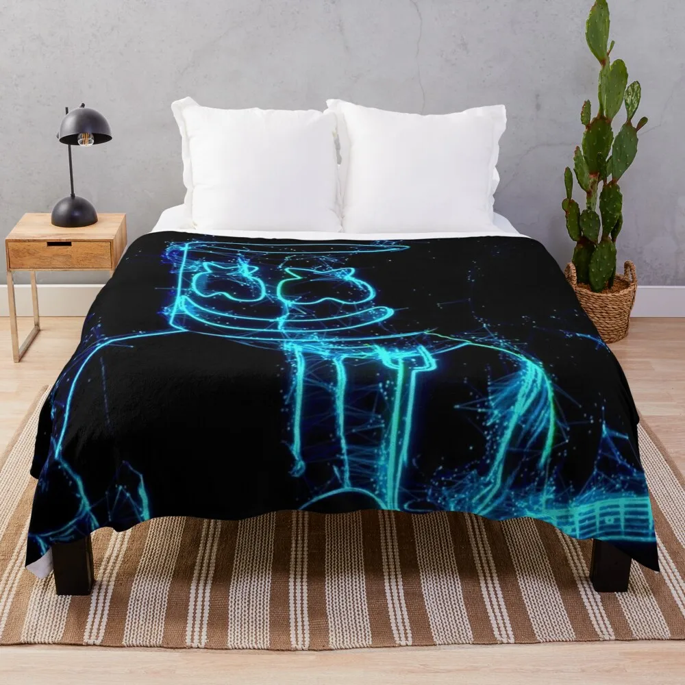 Marshmello Lighting Throw Blanket Personalized Gift Heavy Blanket