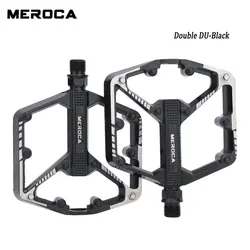 Ultralight Non-Slip Colorful Aluminum Alloy Bicycle Pedals (Double DU Black)