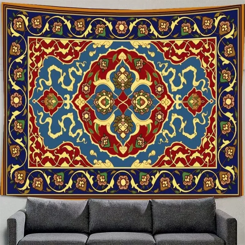 Persischer Wandteppich, Wandbehang, Stranddecke, Matratze, psychedelischer böhmischer Yoga-Matte, Mandala-Wandteppich – Detail 7