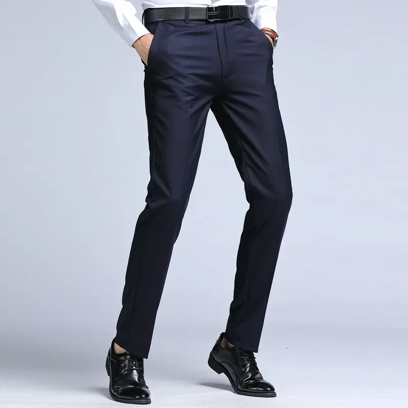 

2024 New Spring Men Pants Korean Fashion Mens Business Clothing High Quality Casual Trousers Straight Suit Pants
