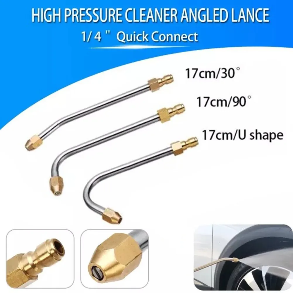 

30° /90° /U-Shape Pressure Car Washer Angled Lance Extension Spray Wand Nozzle Tips Adjustable Angle Sprayer Curved Rod Washer